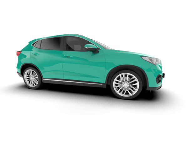 beyaz arkaplanda izole edilmiş gerçekçi araba