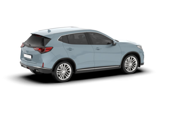 Modern araba. Ön manzara. 3d illüstrasyon