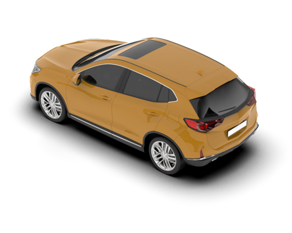 Beyaz arka planda gerçekçi bir araba. 3d oluşturma.