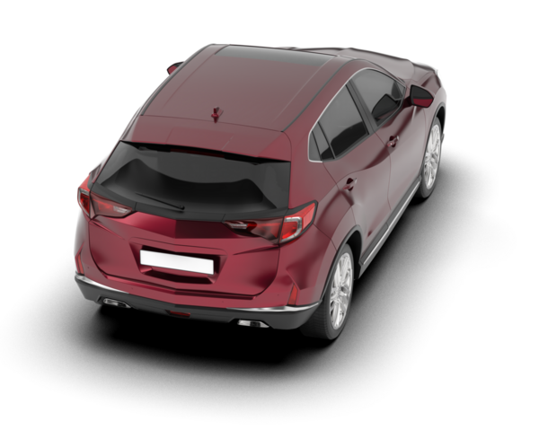 kırmızı modern SUv beyaz arkaplanda izole edildi - 3 boyutlu görüntüleme - illüstrasyon