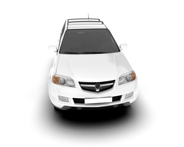 Boş beyaz pankartı olan bir araba.