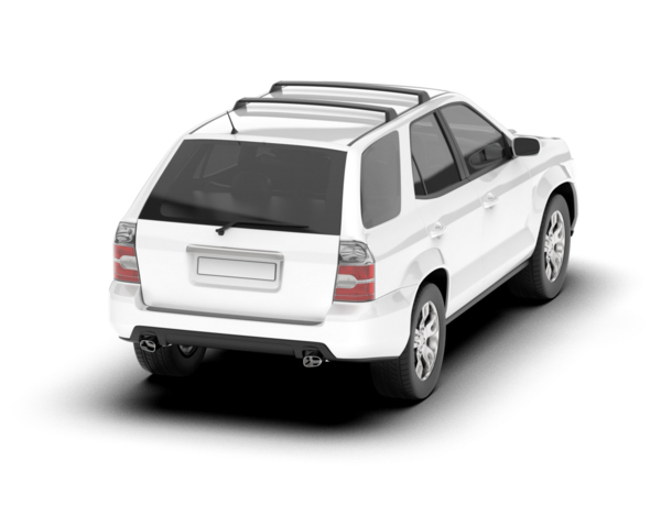 İzole edilmiş arka planda gümüş lüks SUV