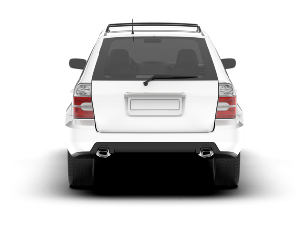 Beyaz arka planda boş ekranı olan gerçekçi bir araba. vektör illüstrasyonu.