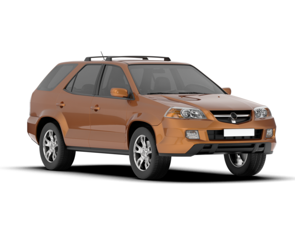 Beyaz arka planda bir araba. 3d oluşturma.