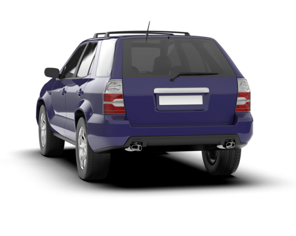 Beyaz zemin üzerinde izole edilmiş bir arabanın 3 boyutlu görüntüsü