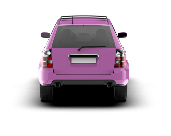 Pembe araba beyaz arka planda izole edildi - 3 boyutlu illüstrasyon