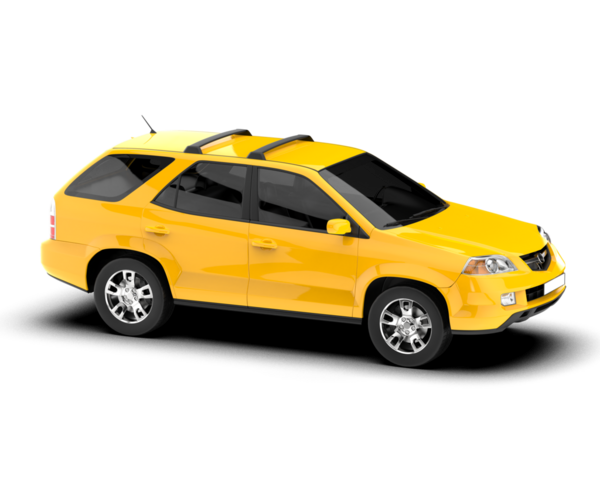 Beyaz arka planda sarı şehir arabası, vektör