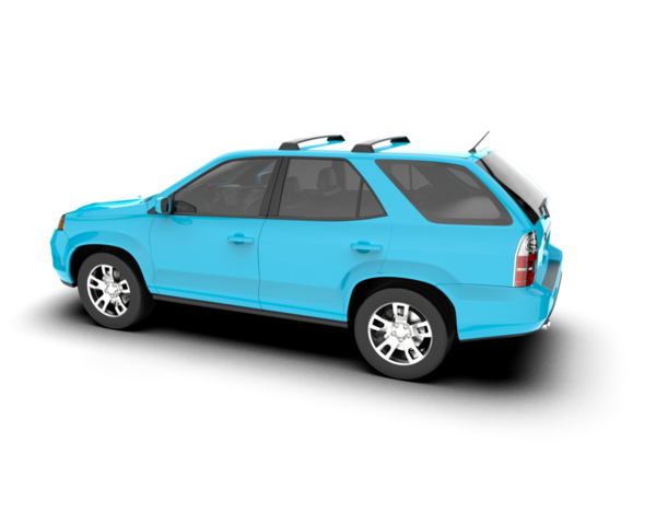 Modern mavi araba beyaz arka planda izole edilmiş. 3d oluşturma