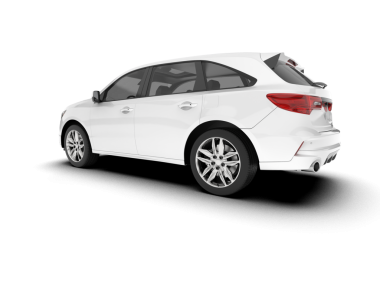 araba beyaz arkaplanda izole edildi