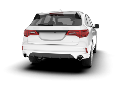 Beyaz zemin üzerinde daha az jenerik bir SUv 'un 3 boyutlu canlandırması