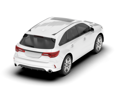 Gri arka planda izole edilmiş beyaz modern araba