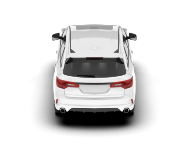 Araba geri geldi. Beyaz arkaplanda izole edilmiş vektör. 3d illüstrasyon