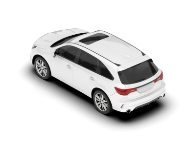 Modern beyaz sedan. 3d oluşturma