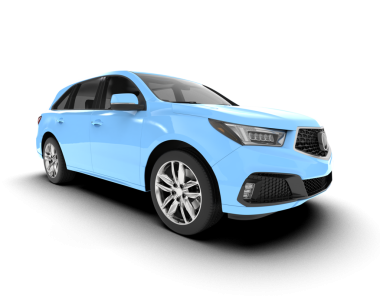 Modern premium SUV arabası beyaz arka planda izole edilmiş. 3 boyutlu gölgelendirme - araba konsepti.