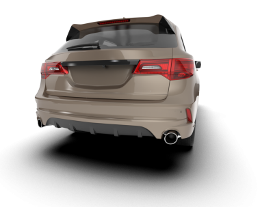 Beyaz arka planda modern bir araba. Arabadaki araba.