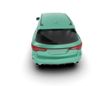 beyaz arka planda modern yeşil araba