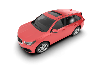 kırmızı araba beyaz arkaplanda izole edildi