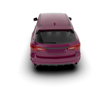 Pembe araba beyaz arka planda izole edildi. 3 boyutlu görüntüleme