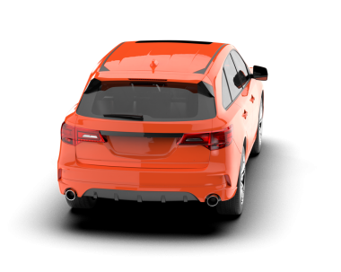 Modern araba arka planda izole edilmiş. 3D görüntüleme - illüstrasyon