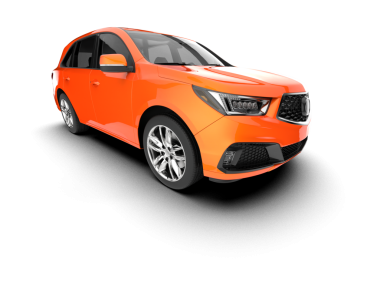 Beyaz arka planda modern bir araba. 3D görüntüleme - illüstrasyon