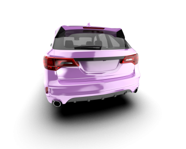 Modern araba arka planda izole edilmiş. 3D görüntüleme - illüstrasyon