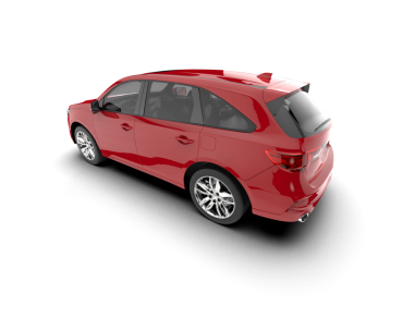 Modern araba arka planda izole edilmiş. 3D görüntüleme - illüstrasyon