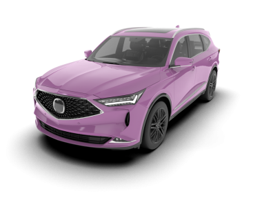 Gri arka planda izole edilmiş pembe modern araba