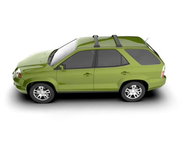 Siyah çatılı yeşil araba..