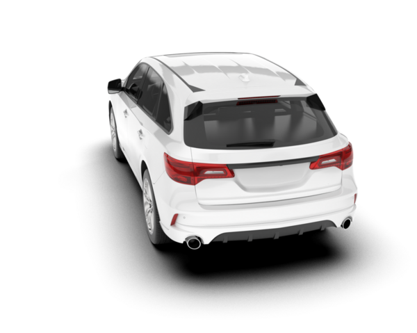 Beyaz arka planda izole edilmiş beyaz modern spor araba