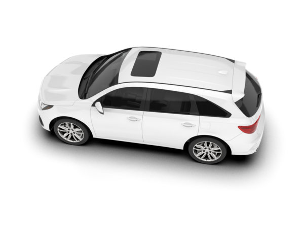 Beyaz arka planda beyaz bir araba. ön görünüm