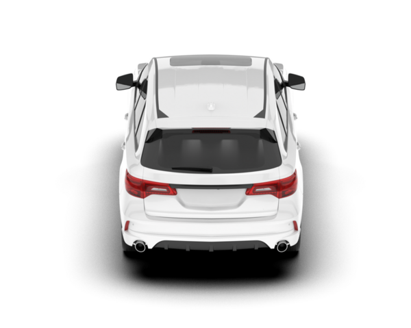 Araba geri geldi. Beyaz arkaplanda izole edilmiş vektör. 3d illüstrasyon