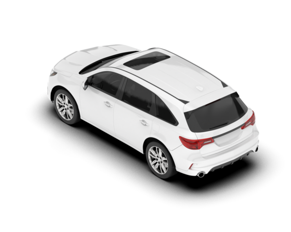 Modern beyaz sedan. 3d oluşturma