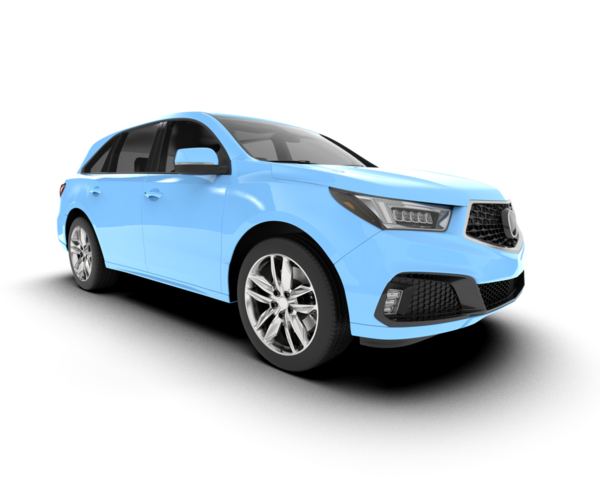 Modern premium SUV arabası beyaz arka planda izole edilmiş. 3 boyutlu gölgelendirme - araba konsepti.