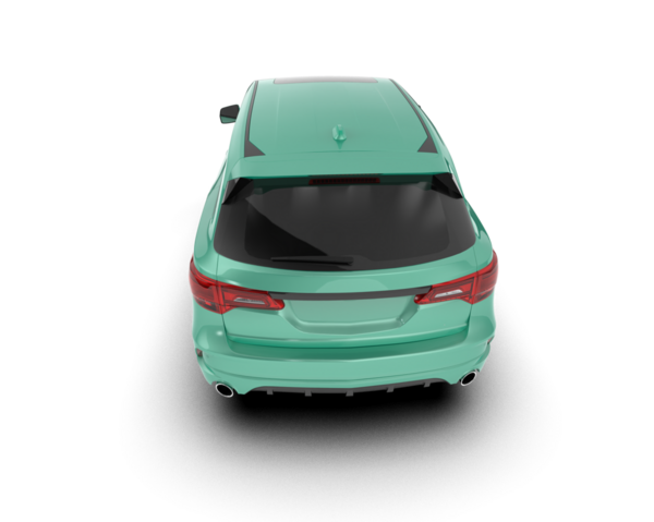 beyaz arka planda modern yeşil araba