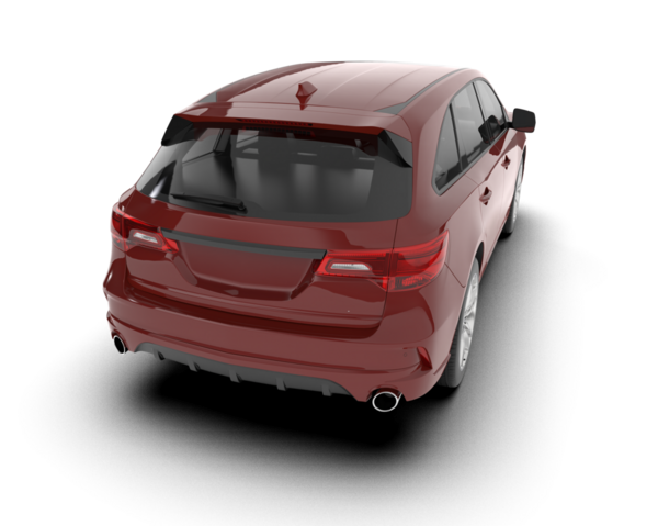 Kırmızı modern araba arka planda izole edilmiş. 3D görüntüleme - illüstrasyon