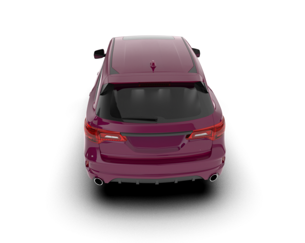 Pembe araba beyaz arka planda izole edildi. 3 boyutlu görüntüleme