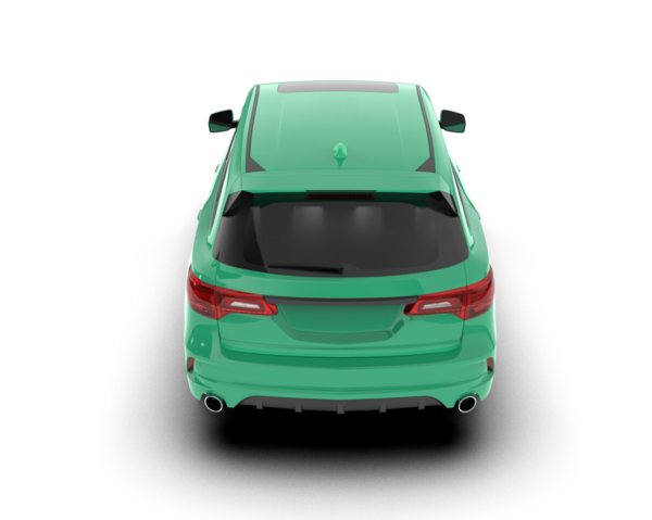 yeşil araba beyaz arkaplanda izole edildi