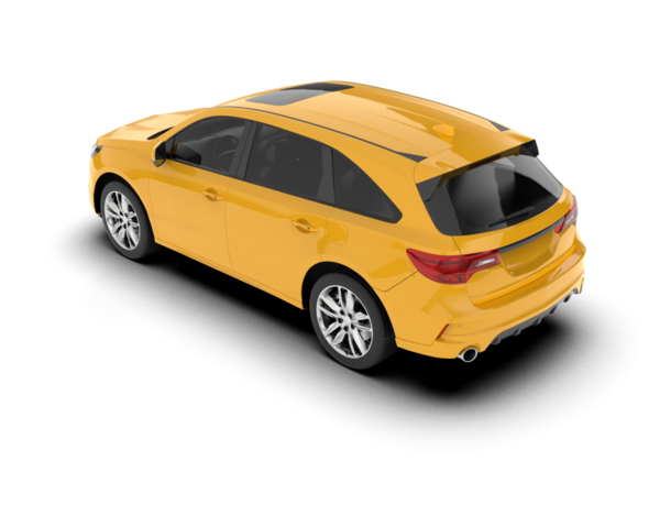 Beyaz arka planda modern bir araba. 3d illüstrasyon