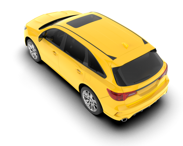 3 boyutlu sarı bir araba.