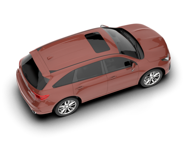 Beyaz arka planda modern bir araba. 3d oluşturma