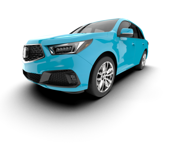 Beyaz arka planda bir araba. 3D görüntüleme - 3D görüntüleme