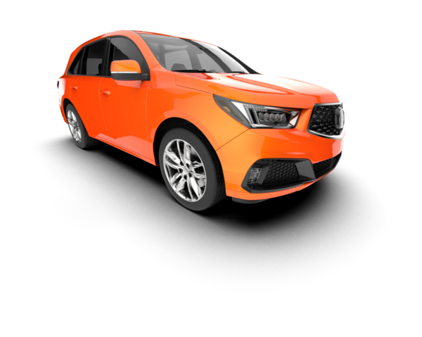 Beyaz arka planda modern bir araba. 3D görüntüleme - illüstrasyon