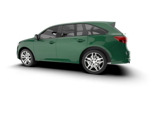 Yeşil modern araba beyaz arka planda izole edilmiş. yan görünüm.