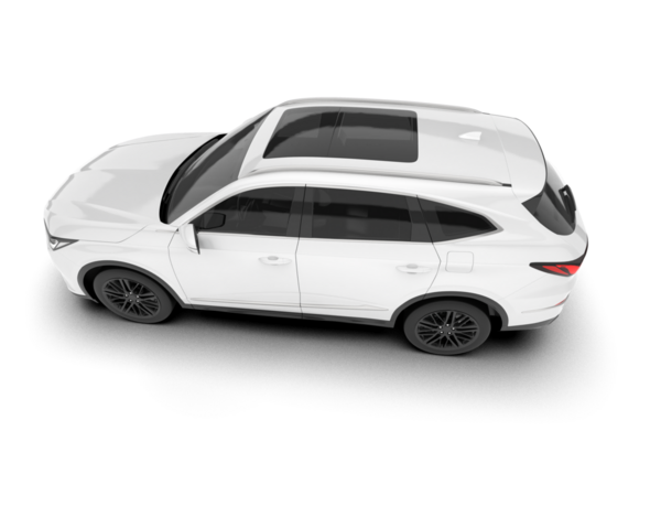 Beyaz arka planda izole edilmiş beyaz modern araba