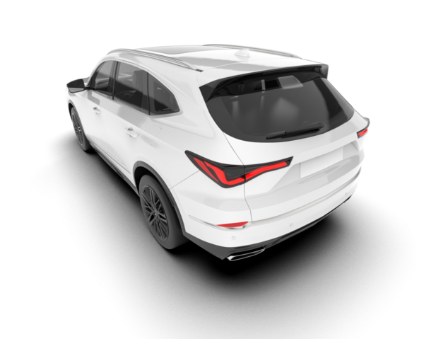 Gri arka planda izole edilmiş modern beyaz araba. 3d illüstrasyon