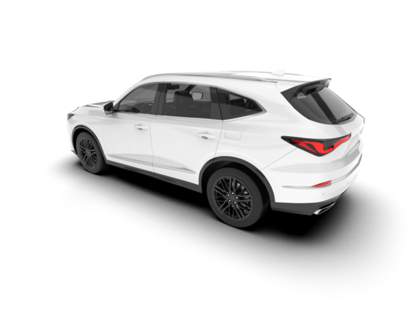 Beyaz modern lüks araba. Ön manzara. 3d oluşturma