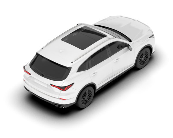 Gri arka planda modern beyaz araba izole edildi