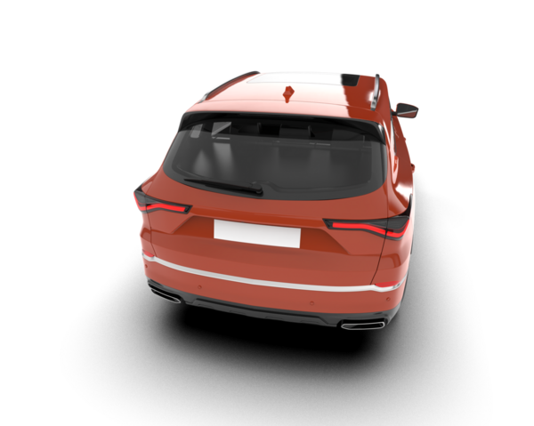 Beyaz arka planda modern bir araba. 3d oluşturma