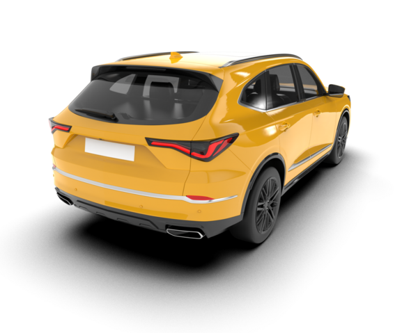 Modern araba izole edilmiş. Şehir konsepti. 3d oluşturma.