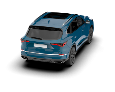 Modern araba arka planda izole edilmiş. 3D görüntüleme - illüstrasyon